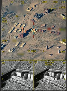 LITENING’s view of colorful shipping containers on testing range