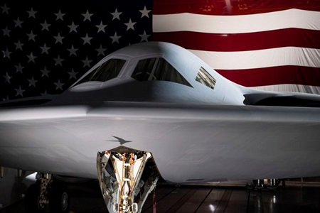 air force bomber in hanger