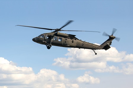 U.S. Army UH-60 Black Hawk u.s. army black hawk helicopter preparing to land