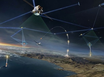 rendering of satellite systems in space