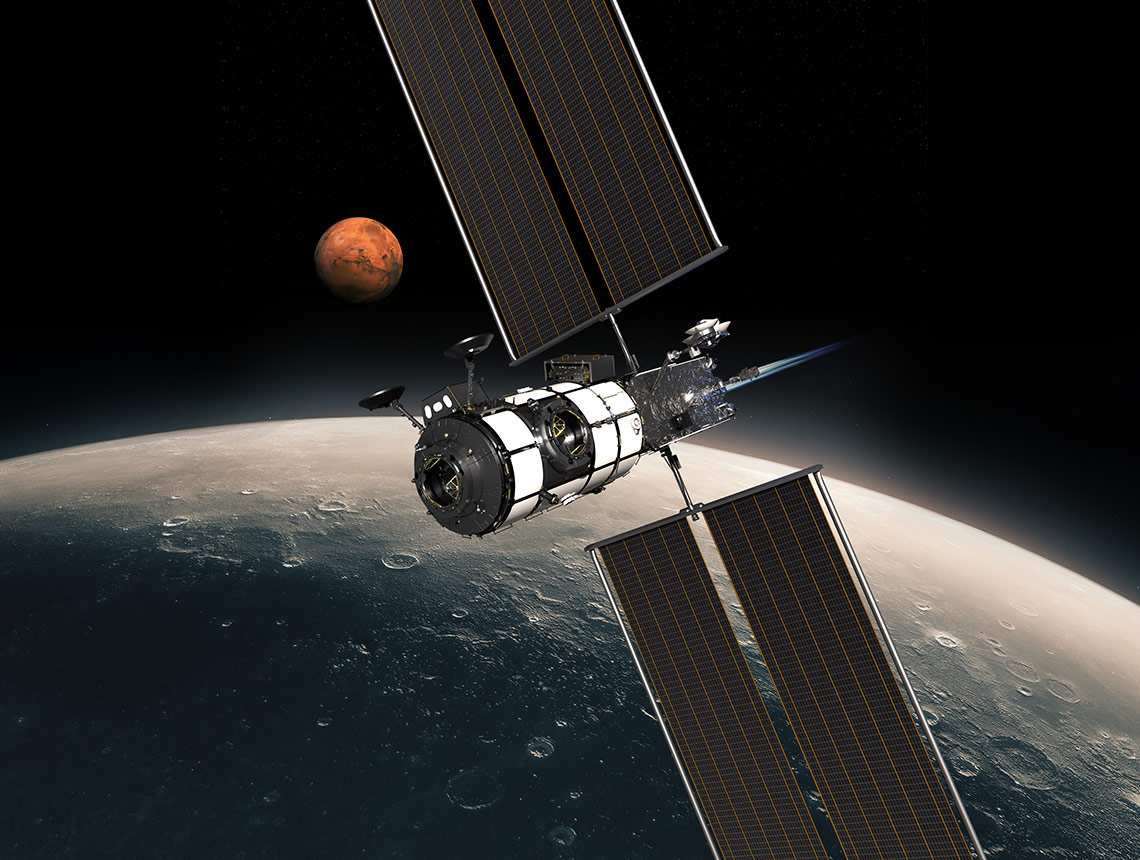 spacecraft above moon
