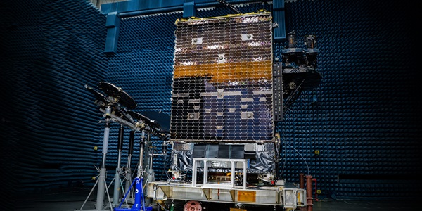 military satellite in test facility