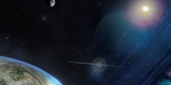 rendering of earth from deep space