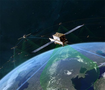 Tranche-2-Transport-Layer-satellites-on-orbit An artist’s rendering of Northrop Grumman’s Tranche 2 Transport Layer satellites on orbit.