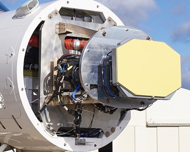 APG-83 Scalable Agile Beam Radar (SABR) radar on front of aircraft