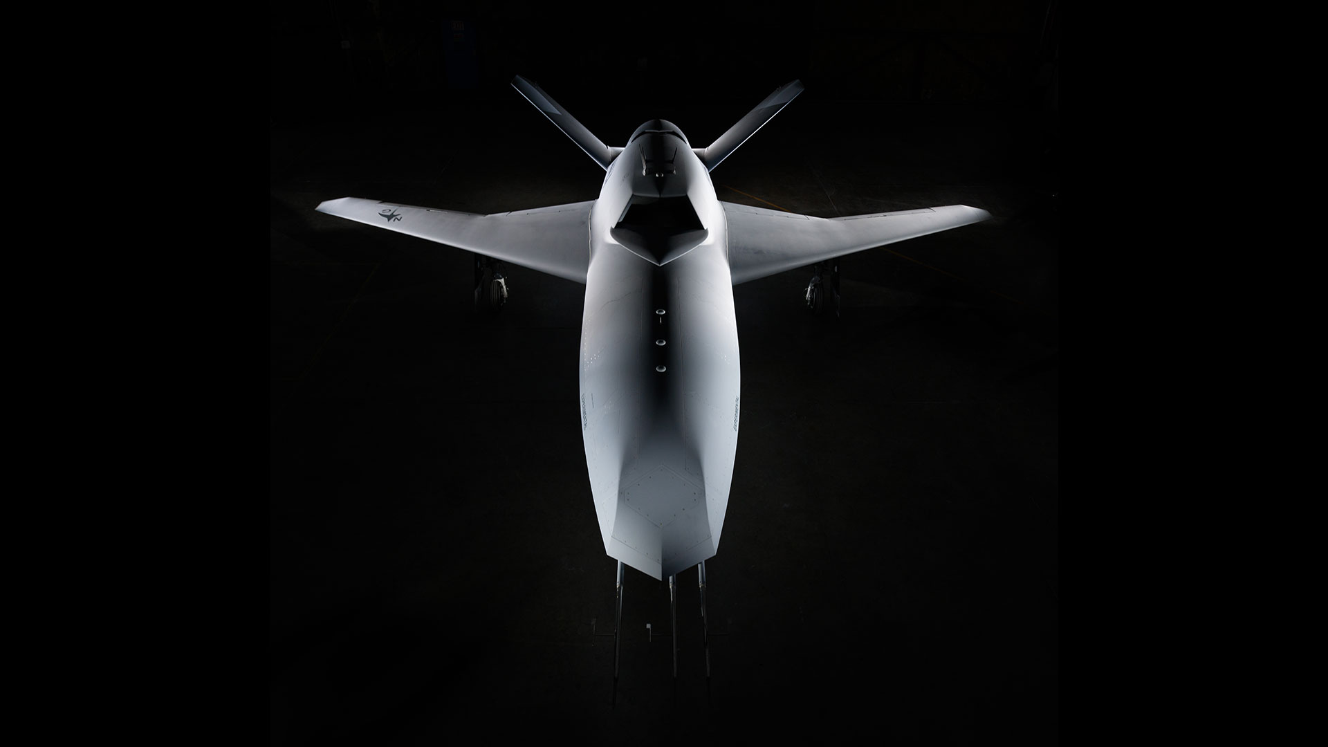Project Talon autonomous aircraft in hangar