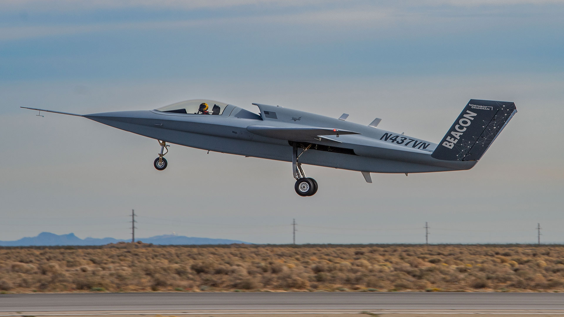 Model 437 aircraft taking off