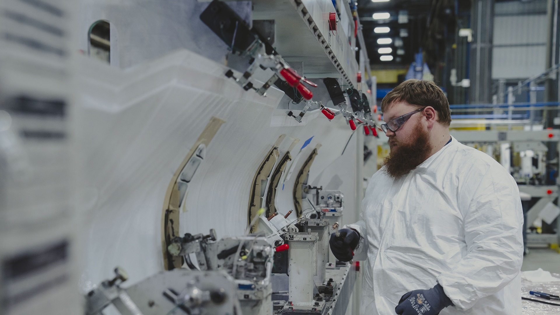 man working at Northrop Grumman's Iuka Manufacturing site
