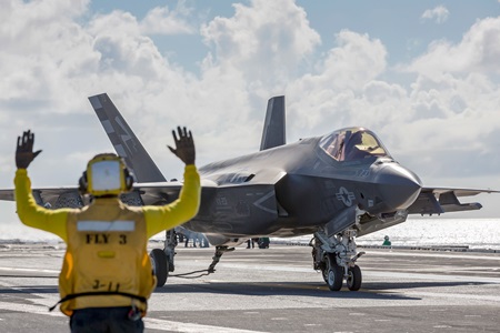 Photo of a U.S. Navy F-35C on the USS George Washington.