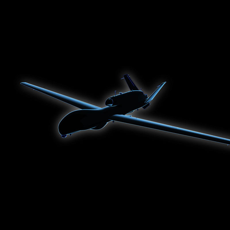 digital illustration of wireframe aircraft