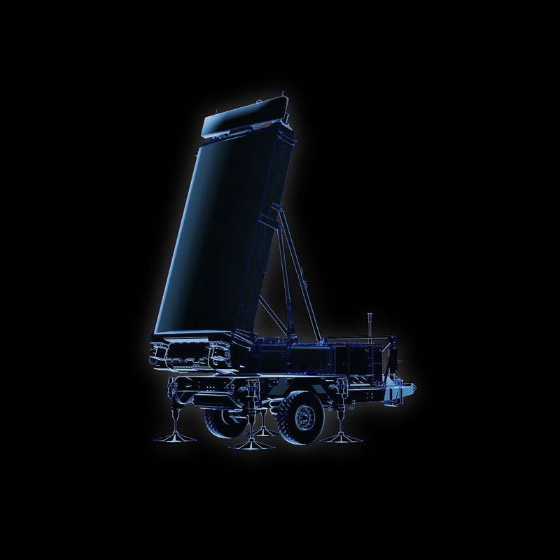 digital illustration of wireframe land radar