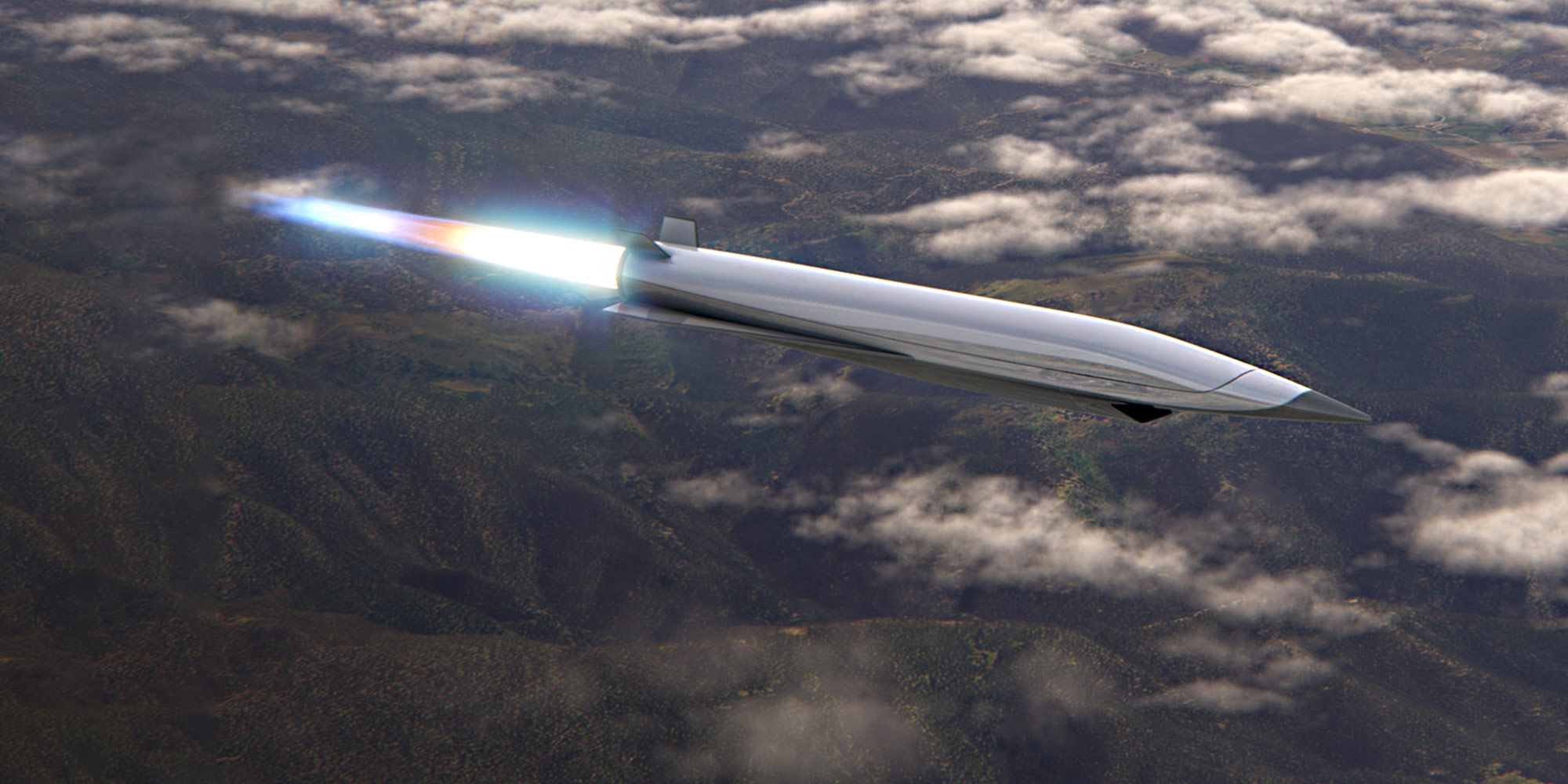 missile flying across sky