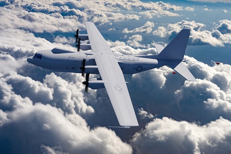 military aircraft flying above clouds