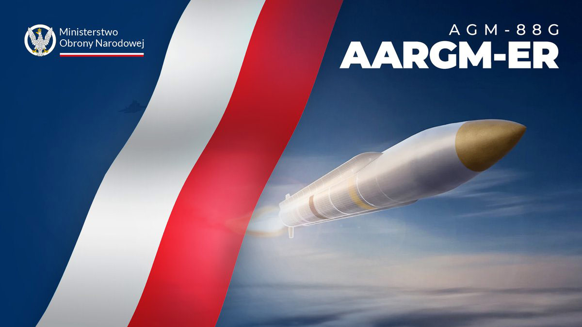 Polish flag with AARGM-ER