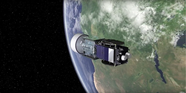 Mission Extension Vehicle – MEV – Northrop Grumman Satellite above earth