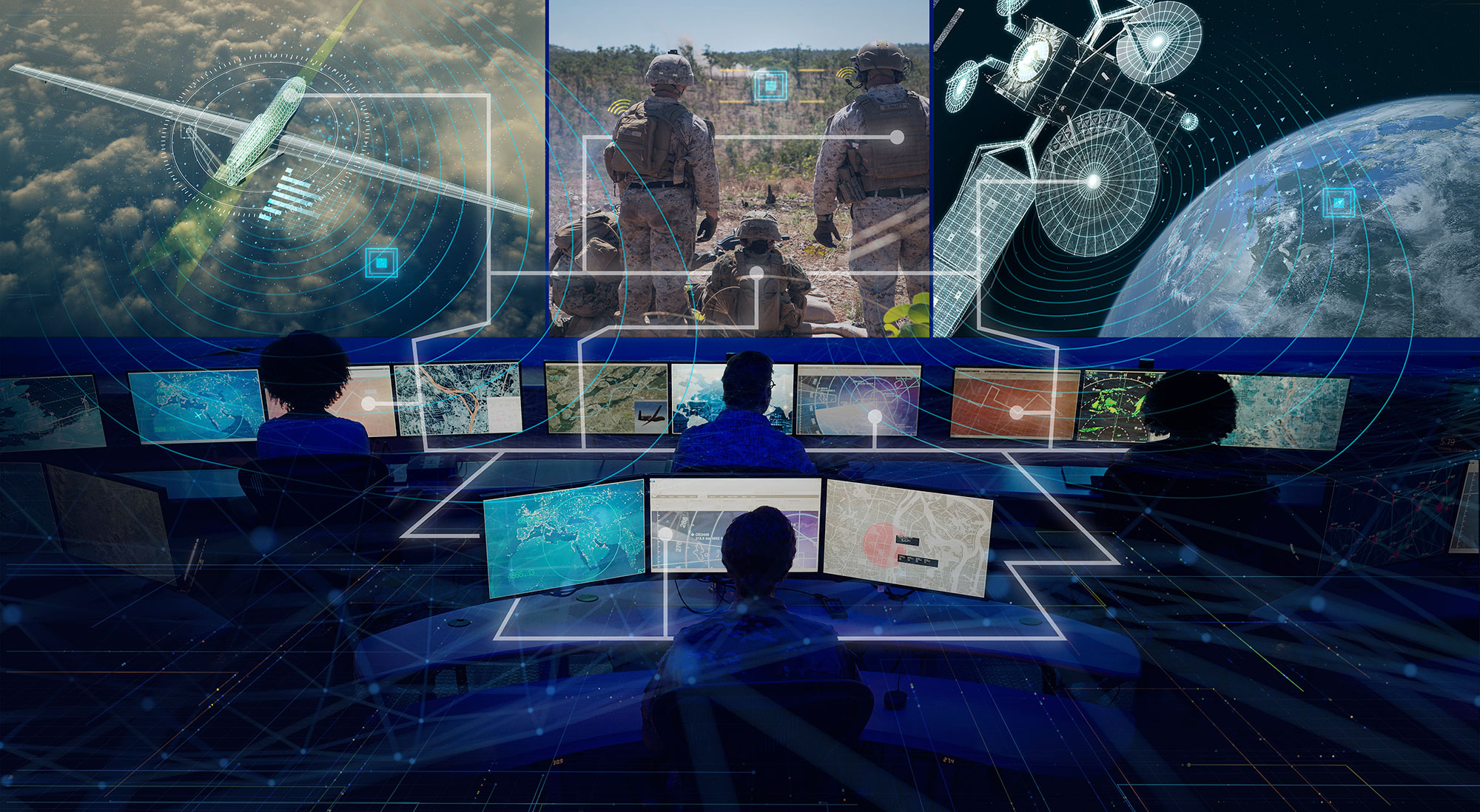 command room with monitors