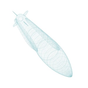 AARGM-ER-Wireframe a digital wireframe of a missile