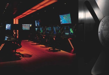 dark computer room in vault