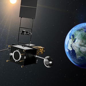 Eagle-3-Earth spacecraft above earth