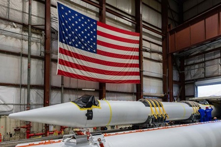 GEM-63XL-Solid-Rocket-Boosters-to-Support-Vulcan-First-Flight rocket being assembled in cleanroom