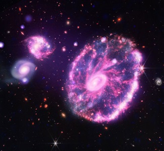 JWST-Chandra-X-Ray-Observatory-News Cartwheel galaxy in space