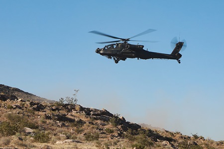 Major protector of aircraft achieves Initial Operational Capability blackhawk helicopter in sky