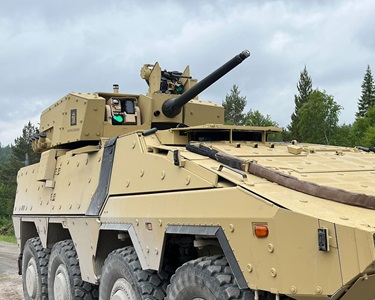 Bushmaster Chain Gun on military vehicle