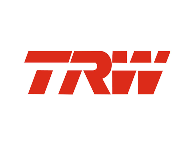 TRW logo in red TRW logo in red