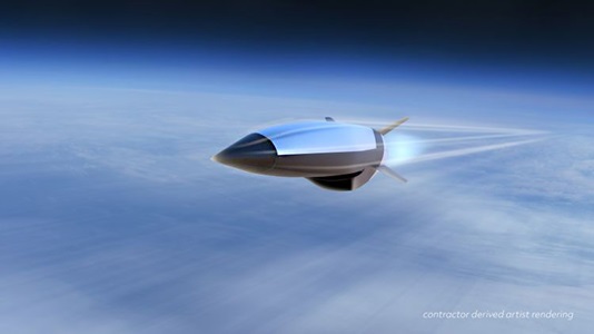 US Air Force Selects Raytheon Missiles & Defense, Northrop Grumman to Deliver First Hypersonic Air-Breathing Missile hypersonic missile flying above the clouds