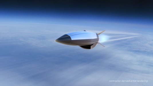 US Air Force Selects Raytheon Missiles & Defense, Northrop Grumman to Deliver First Hypersonic Air-Breathing Missile hypersonic missile flying above the clouds