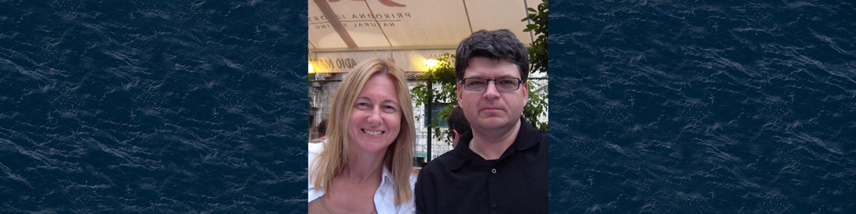 two people posed for photograph