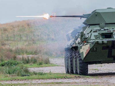 30x173mm Bushmaster® Chain Gun Bushmaster chain gun on tank