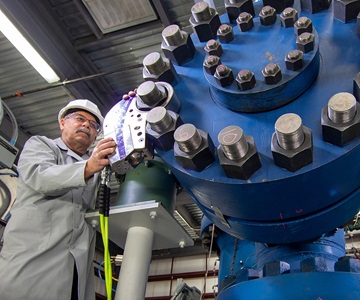 hypersonics testing technician using machinery