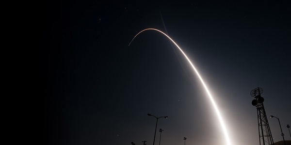 Missile Defense – It’s science fiction. Until it’s not. missile streaking across night sky
