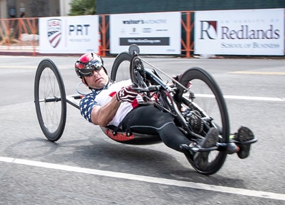man on a para-cycle