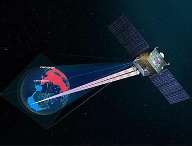rendering of satellite above earth