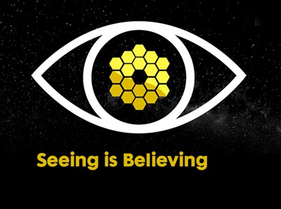 graphical eye with text seeing is believing