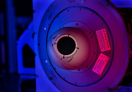 close-up of missile warning sensor in lab