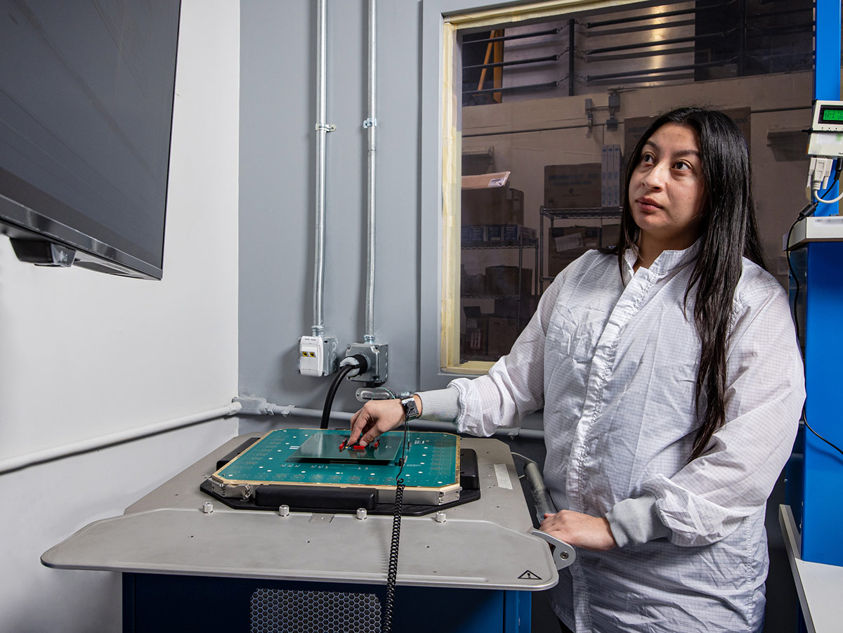 woman in lab coat