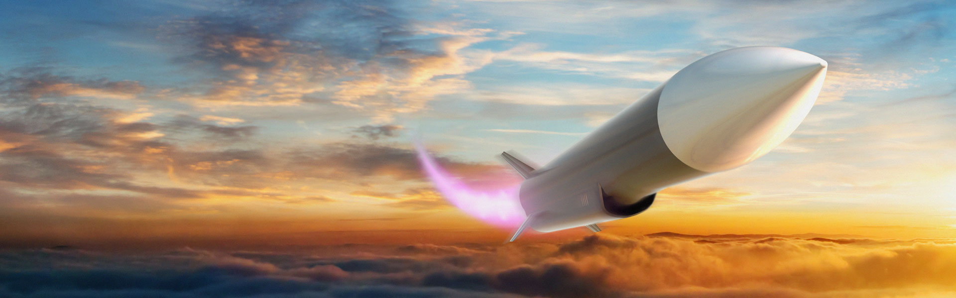 Color illustration of advanced hypsonic weapon in air