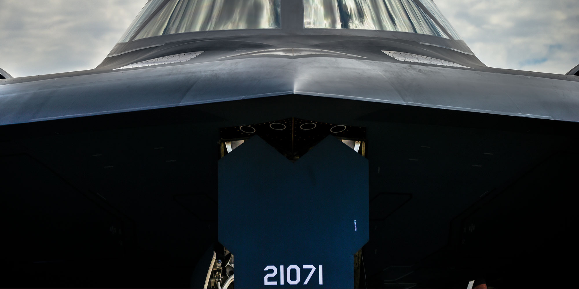 Close up of B-2 bomber nose