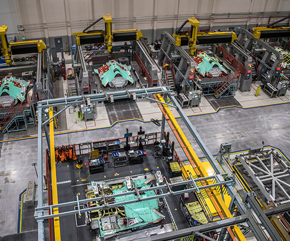 Our F-35 center fuselage Integrated Assembly Line leverages technological prowess and innovative approaches to military aircraft production.