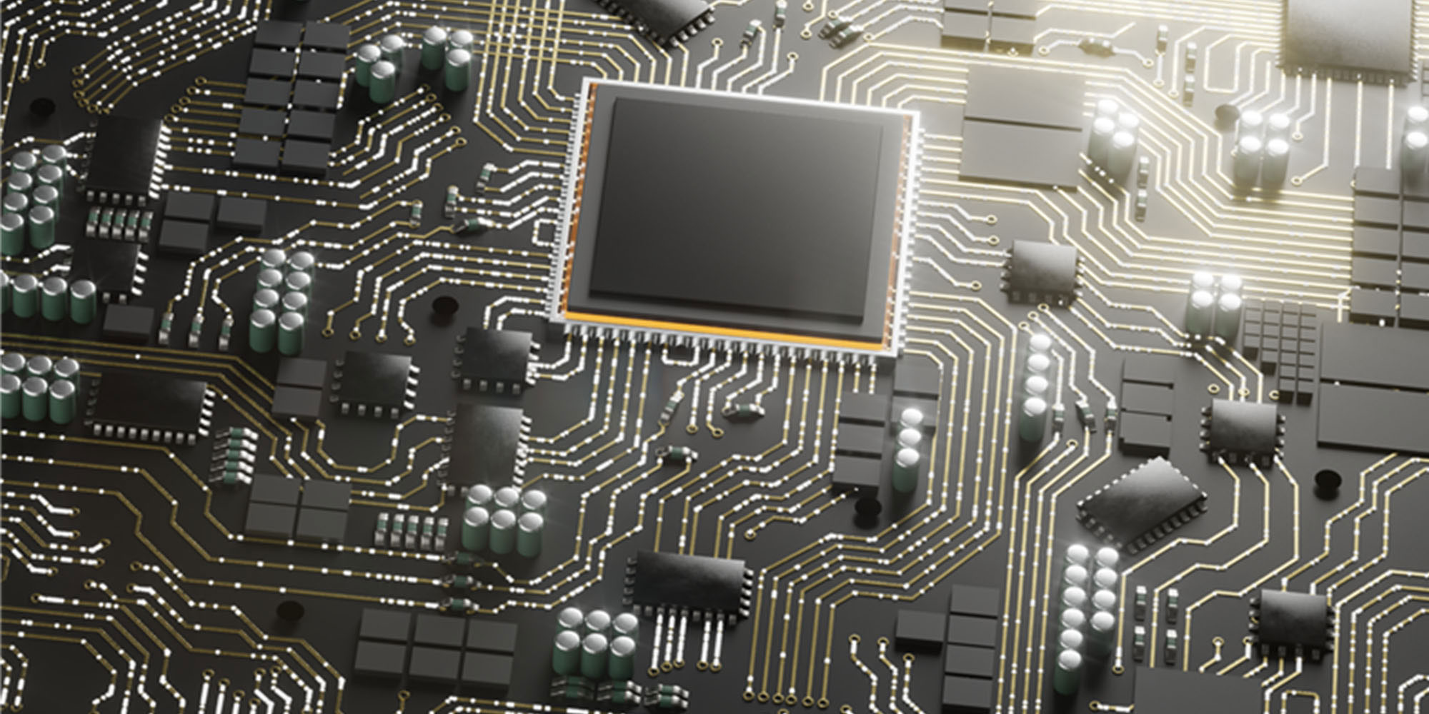 Microelectronics Think Tank digital image of circuit board components