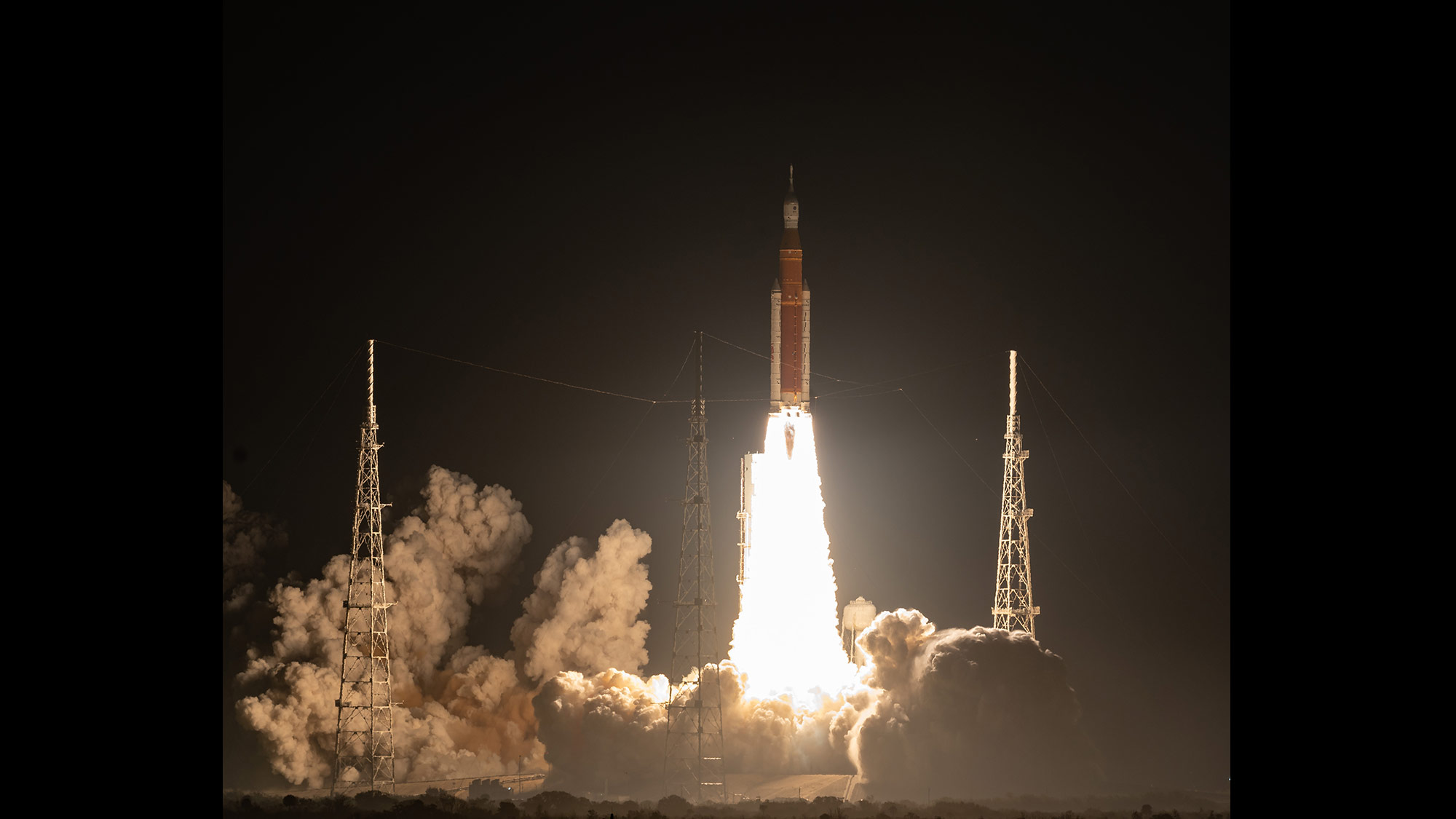 The Space Launch System rocket takes flight for Artemis I Artemis I taking off from launch pad