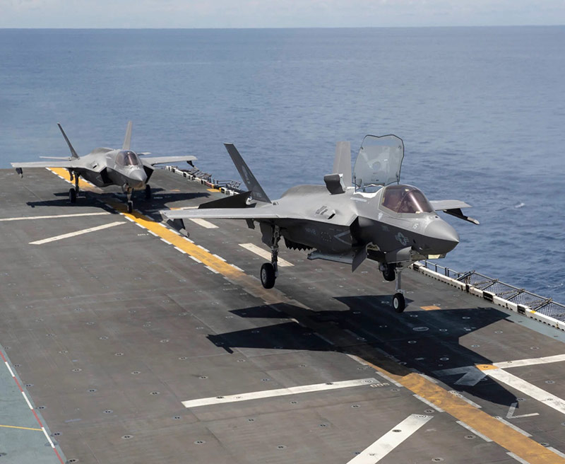 F-35B Lightning II aircraft assigned to Marine Medium Tiltrotor Squadron For almost all 100 years of US Navy carrier operations, one company’s aircraft have graced the flight deck (Breaking Defense)